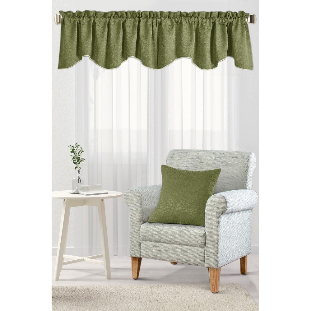 Peralta Jacquard Chenille Window Valance and Pillow Shell Set