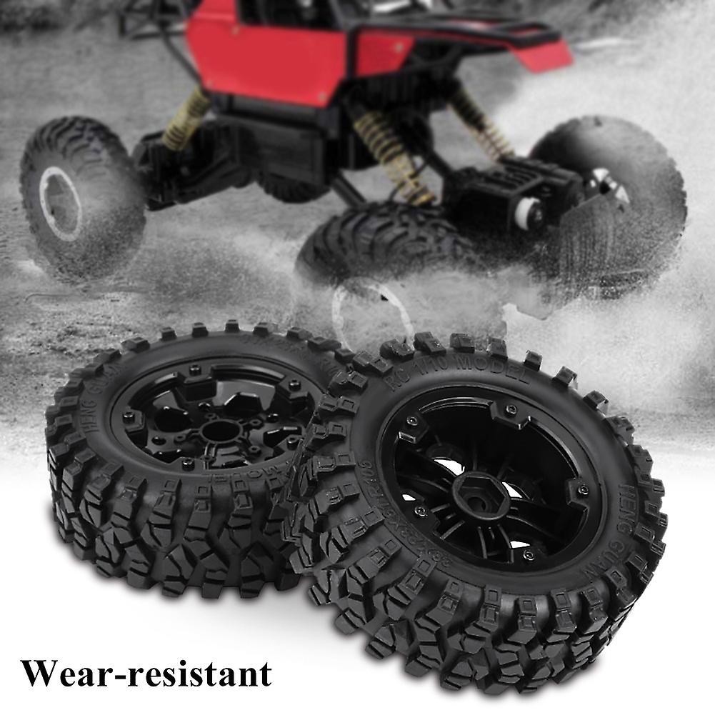 2pcs/set Tpr Tyre Tires With Hubs Wheel For Hg P402/  P601 1:10 Rc Car / Crawler / Jeep