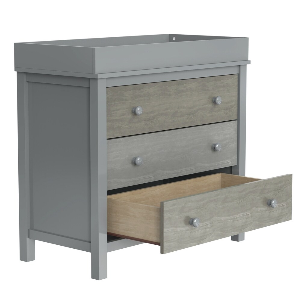 3 Drawer Changer Dresser with Removable Changing Tray