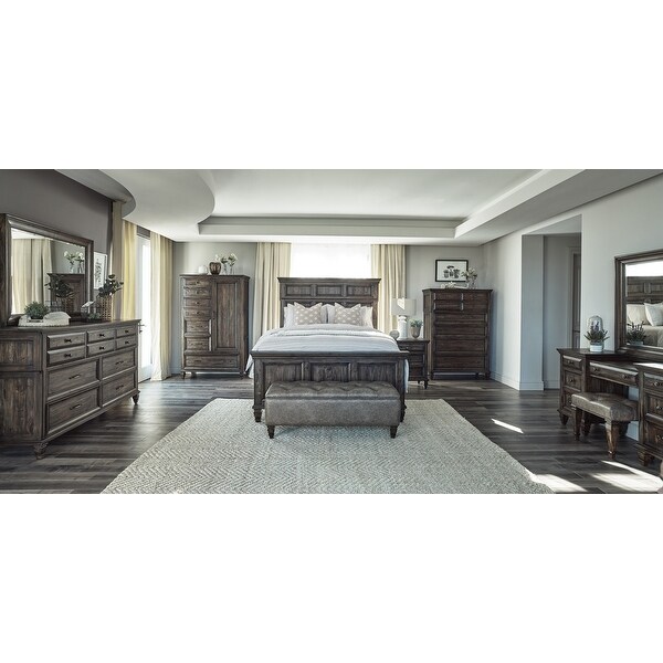 Serra Weathered Burnished Brown 2-piece Bedroom Set with Chest - - 35181621