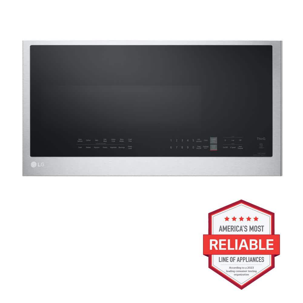 LG Smart 30 in W 2 cu ft Over the Range Microwave with EasyClean 1050Watt in PrintProof Stainless Steel