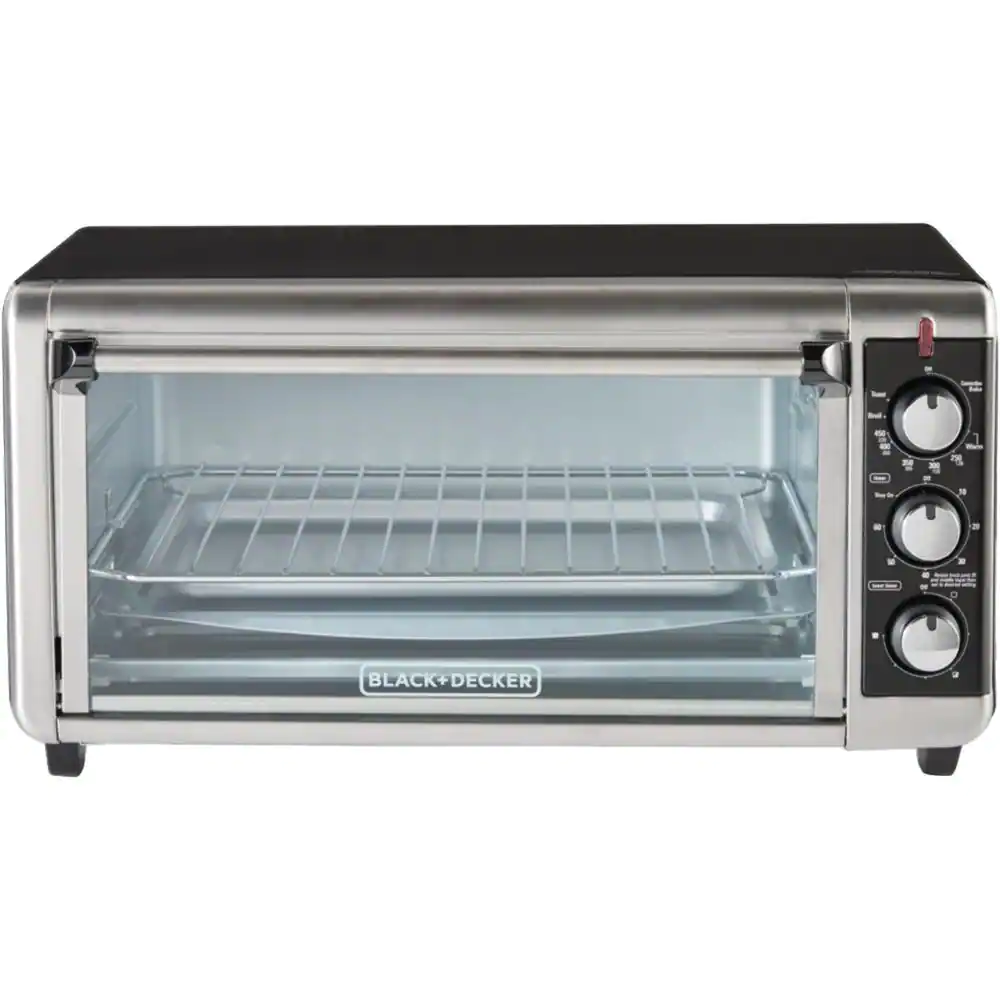 BLACK+DECKER TO3250XSB 1500 W 8-Slice Stainless Steel Toaster Oven with Broiler