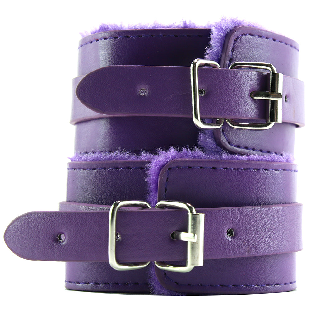 Ouch! Premium Plush Wrist Cuffs in Purple