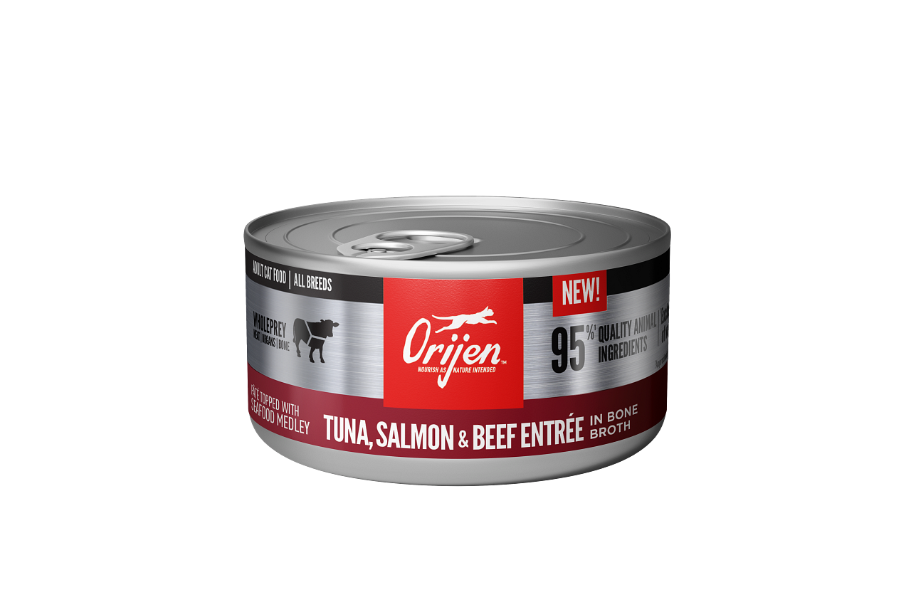 Orijen Premium Tuna， Salmon  Beef Entrée in Bone Broth Canned Cat Foo