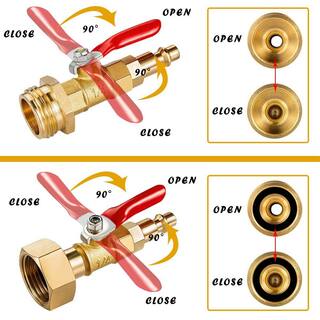 Dyiom 2-Pack Heavy-Duty 34 in. Solid Brass Garden Hose Shut Off Valve with 10 Extra Rubber Washers B08M5F3JKJ