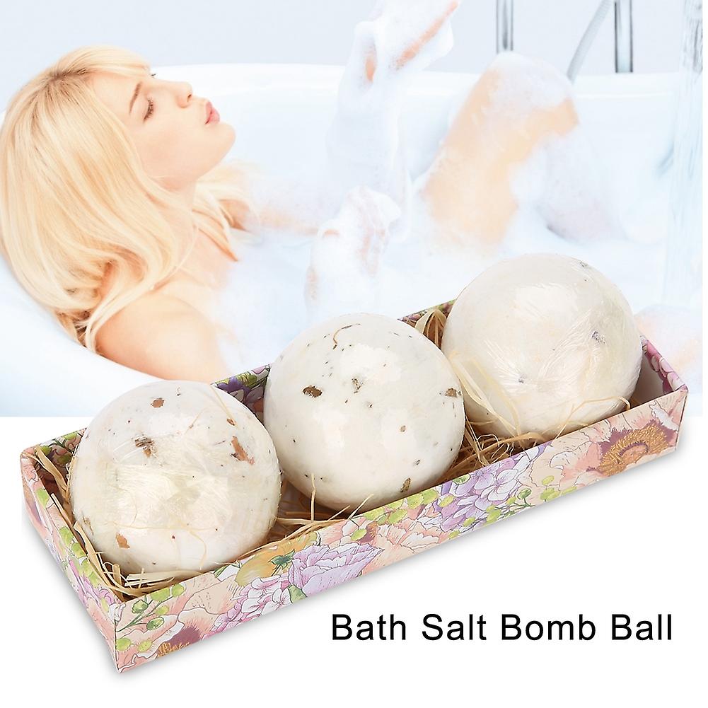 3pcs Essential Oil Bath Salt Bomb Ball Dried Flower Moisturizing Aromatherapy Bath Ball Set