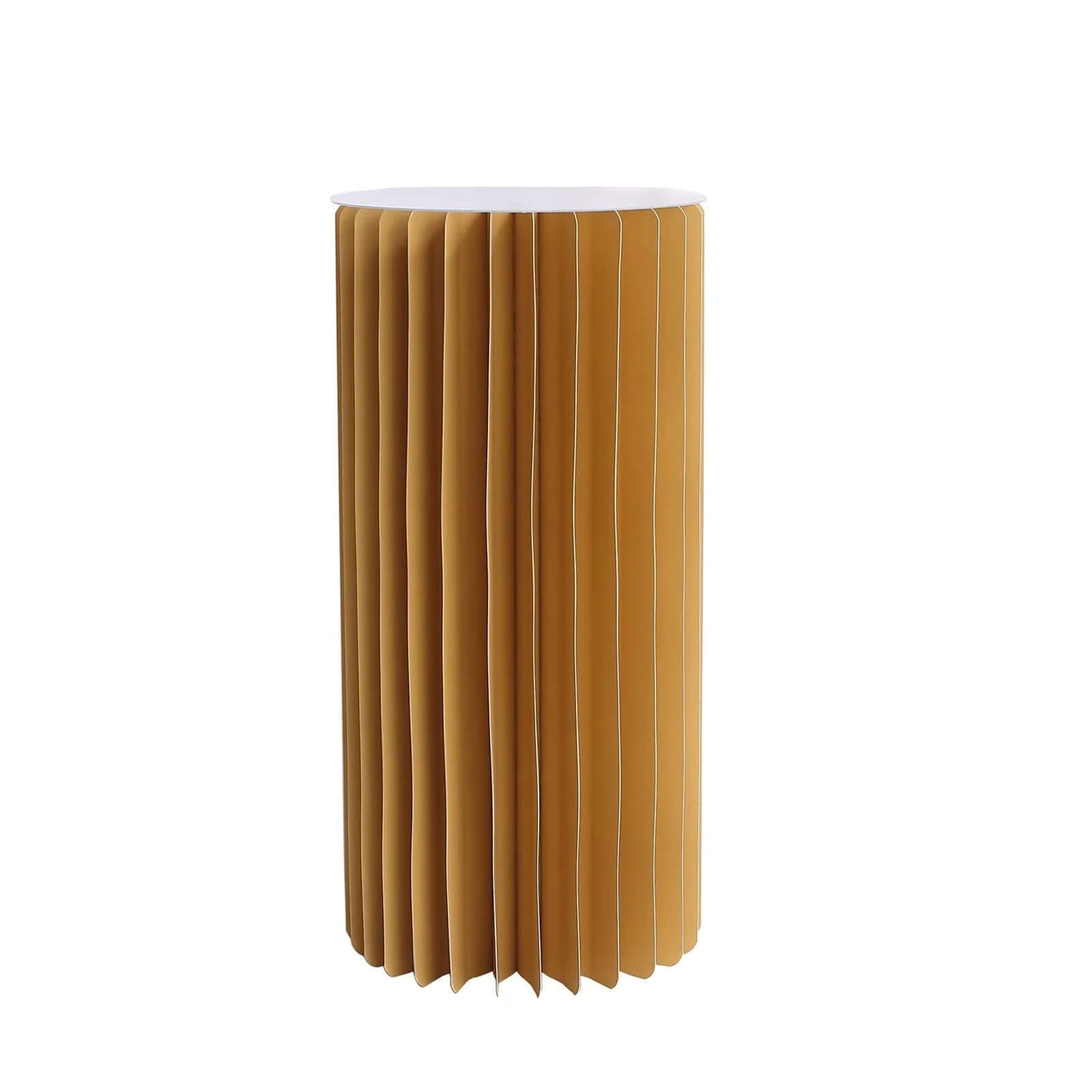 Gold Cylinder Pillar Pedestal Stand, Display Column Stand With Top Plate 24