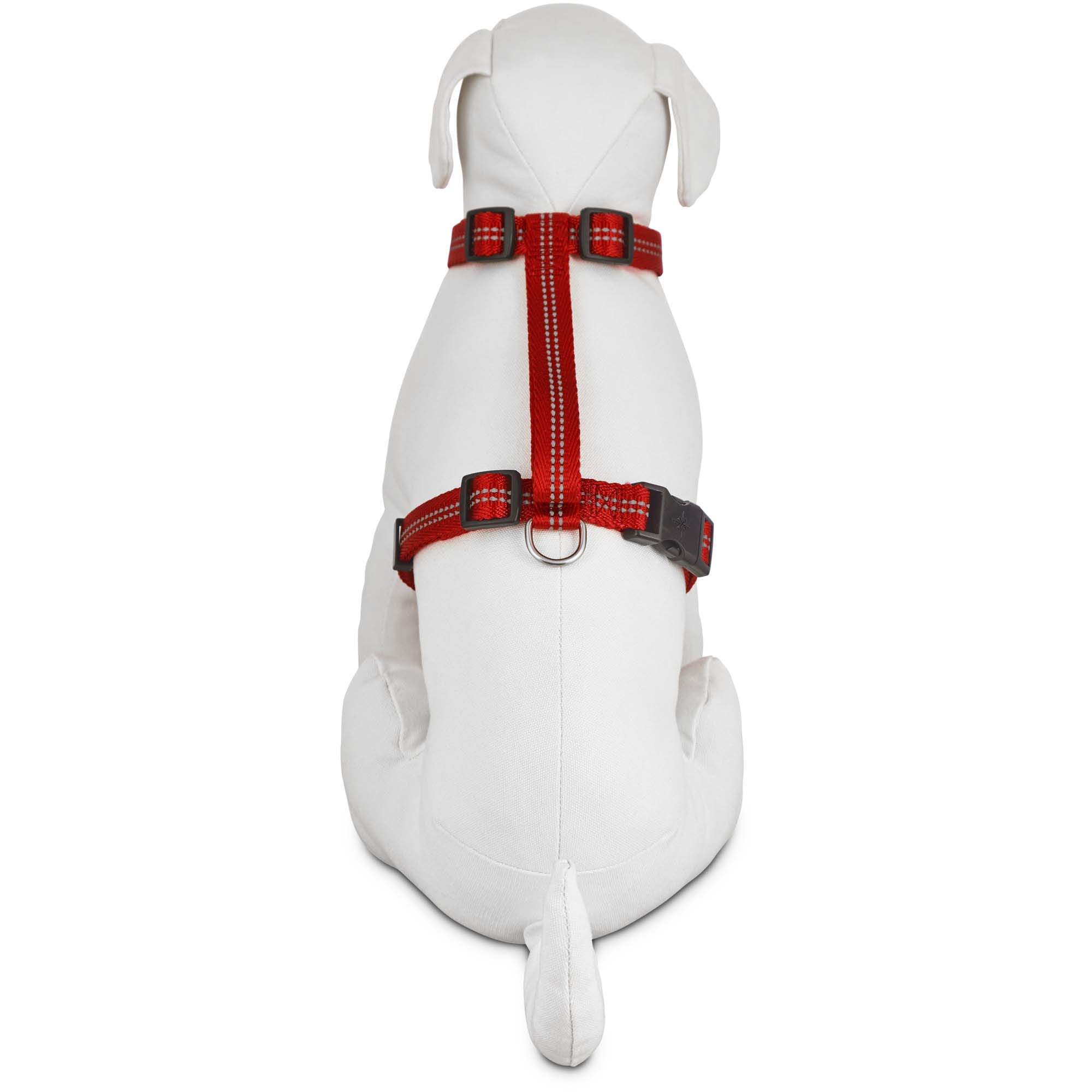 YOULY Reflective Adjustable Padded Red Dog Harness， Small