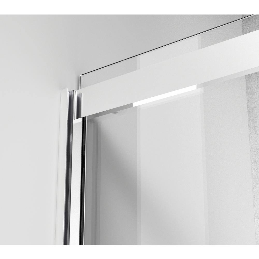 Simply Living 60 in. W x 60 in. H Frameless Sliding Tub Door in Polished Chrome with Clear Glass TBDR2223030CH