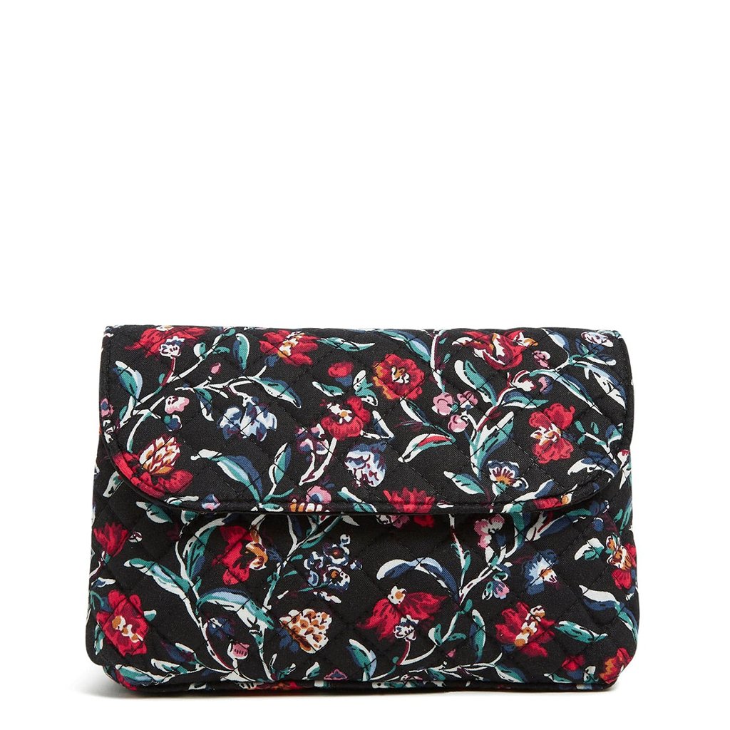 Vera Bradley  Brush & Cosmetic Case in Perennials Noir