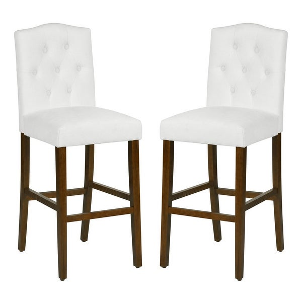 Traditional Upholstered Counter-Height Bar Stools， Set of 2