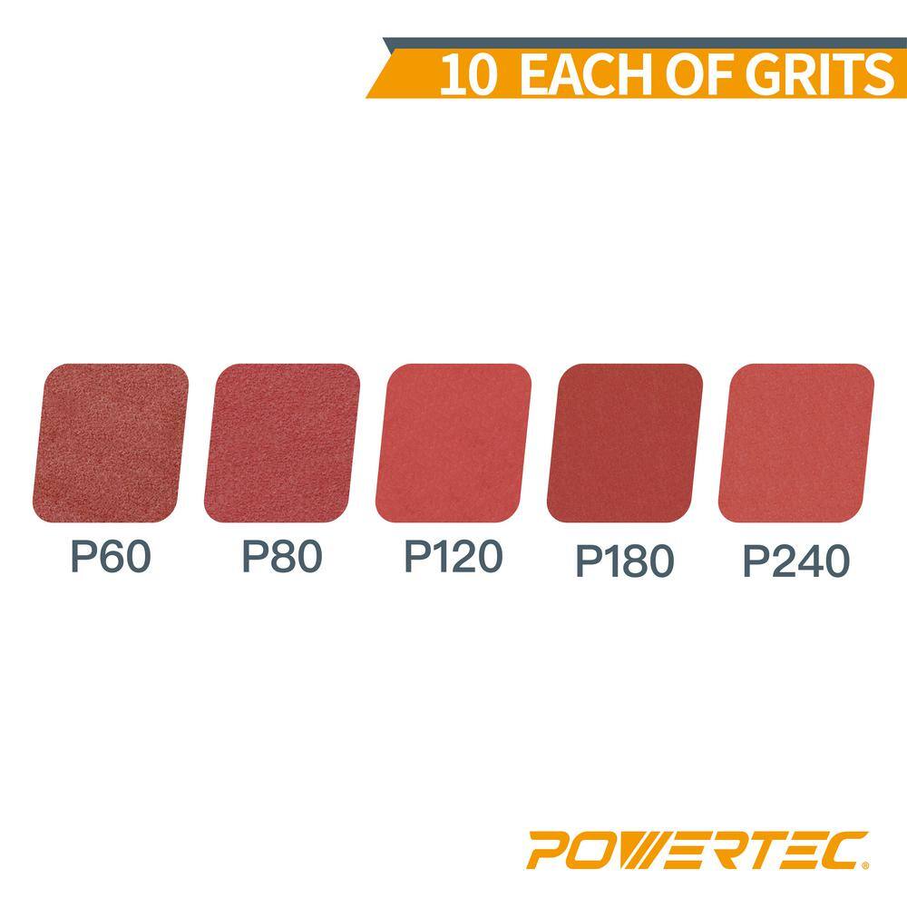 POWERTEC 12 in. 60 Grit PSA Aluminum Oxide Self Stick Sanding Disc (10-Pack) 110380