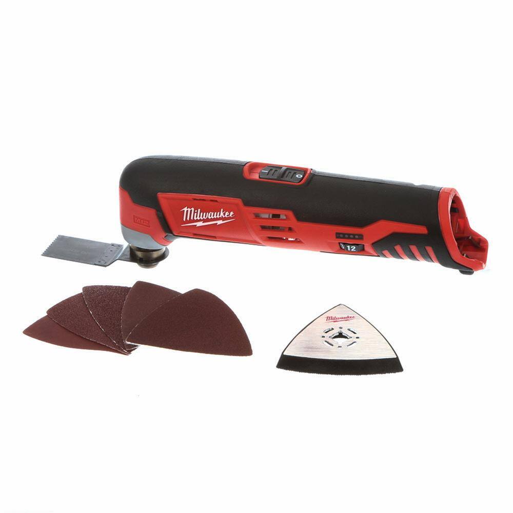 MW M12 12V Lithium-Ion Cordless Oscillating Multi-Tool with M12 10 oz. Caulk and Adhesive Gun and 6.0Ah XC Battery Pack 2426-20-2441-20-48-11-2460