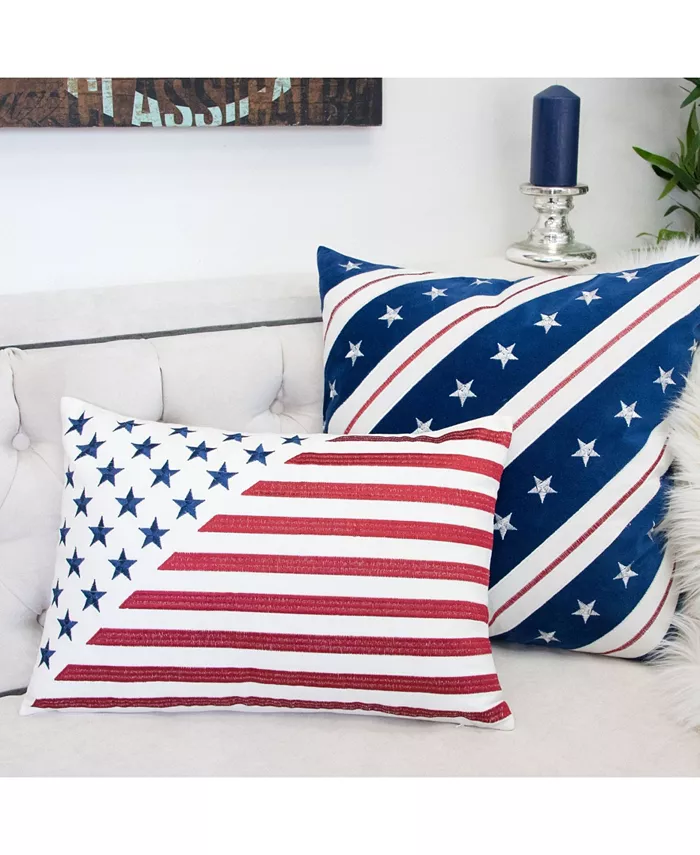 Homey Cozy Flag Independence Day Rectangle Decorative Throw Pillow