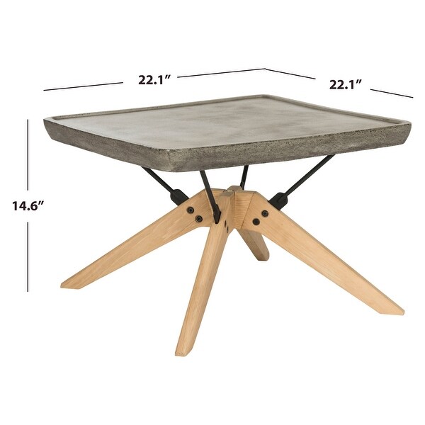 SAFAVIEH Outdoor Living Delartin Modern Dark Grey Coffee Table