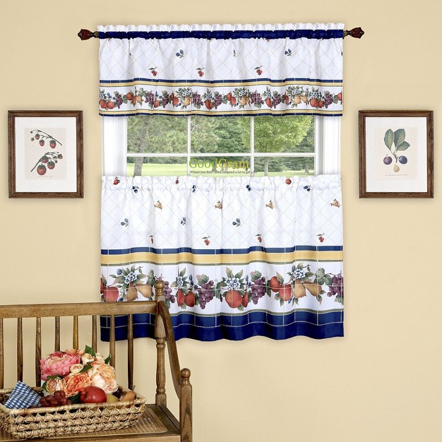 Goodgram Fruity Tiles Tier amp Valance Kitchen Curtain Set By Goodgram