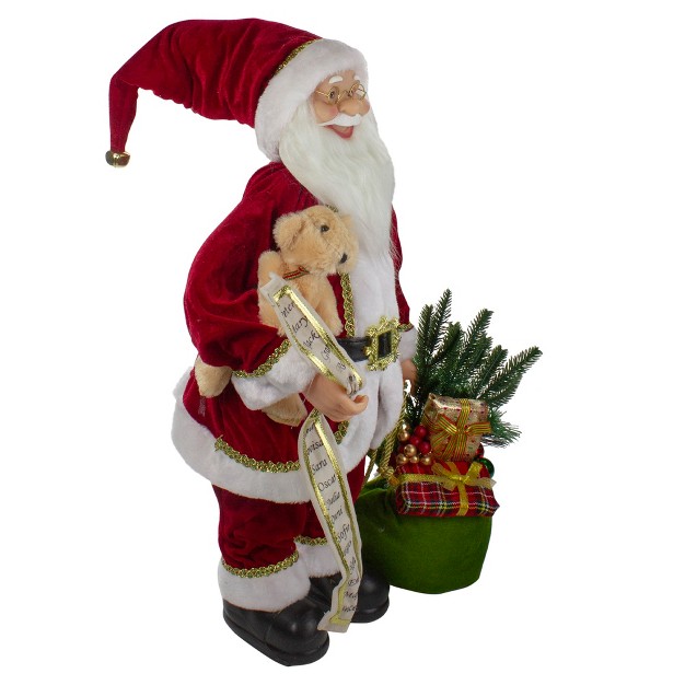 Northlight 2 x27 Standing Santa Christmas Figure With Presents And A Naughty Or Nice List