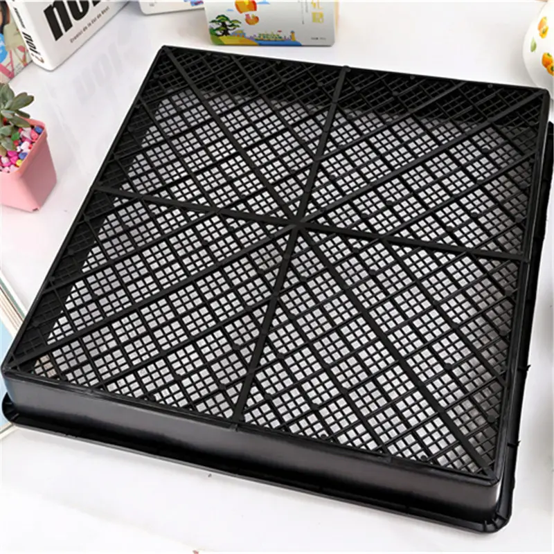 wholesale cheap garden supplies plastic small black square seedling tray nursery tray and lids