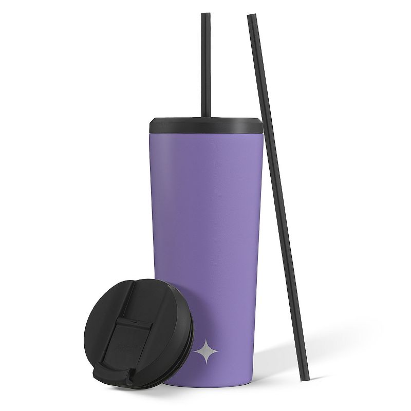 JoyJolt Vacuum Insulated Tumbler with Flip Lid and Straw