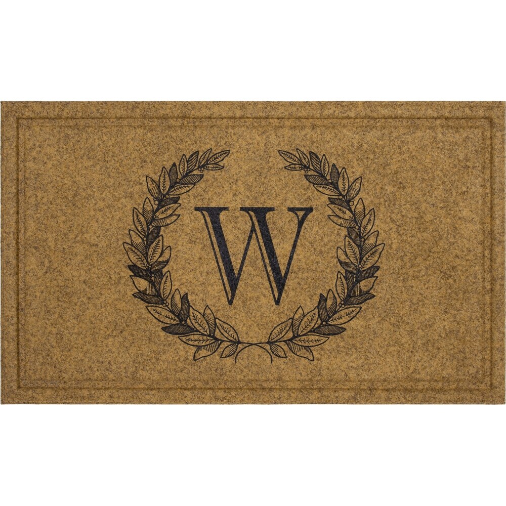 Mohawk Home Monogram Initial Faux Coir Door Mat