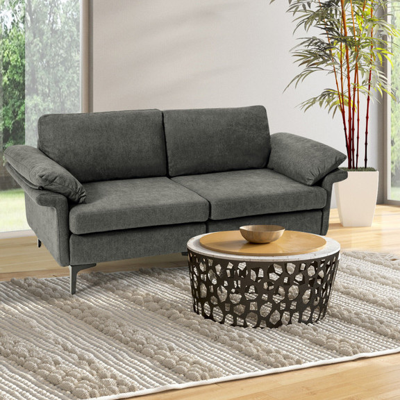 Costway 37821496 Modern Fabric Loveseat Sofa for w...