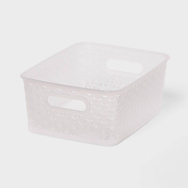 Y weave Small Decorative Storage Basket Translucent