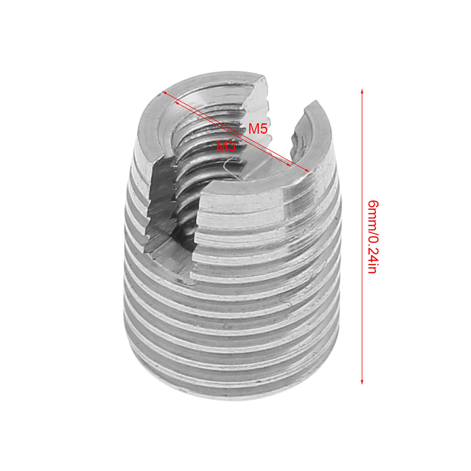 20pcs 303 Stainless Steel Self Tapping Thread Insert Screw Bushing Slotted Wire Thread Repair Insert