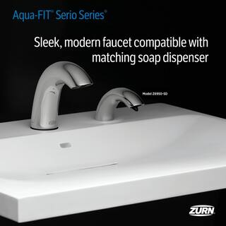 Zurn Aqua-FIT Serio HydroPower Touchless Single Hole Bathroom Faucet with Cover Plate and Chrome Plated in Chrome Color Z6950-XL-S-CP4-E