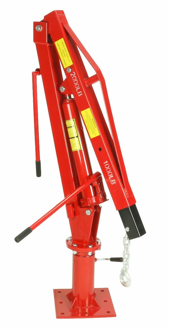 Dragway Tools 1 Ton Crane w/ Swivel Base Hydraulic Jack  Foldable Arm