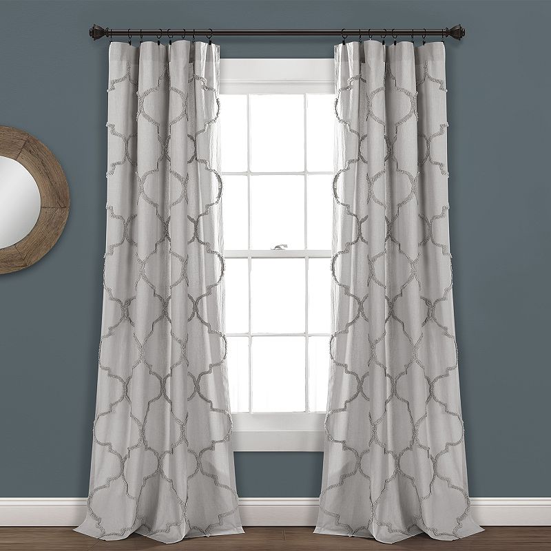 Lush Decor Avon Chenille Trellis Window Curtains Set