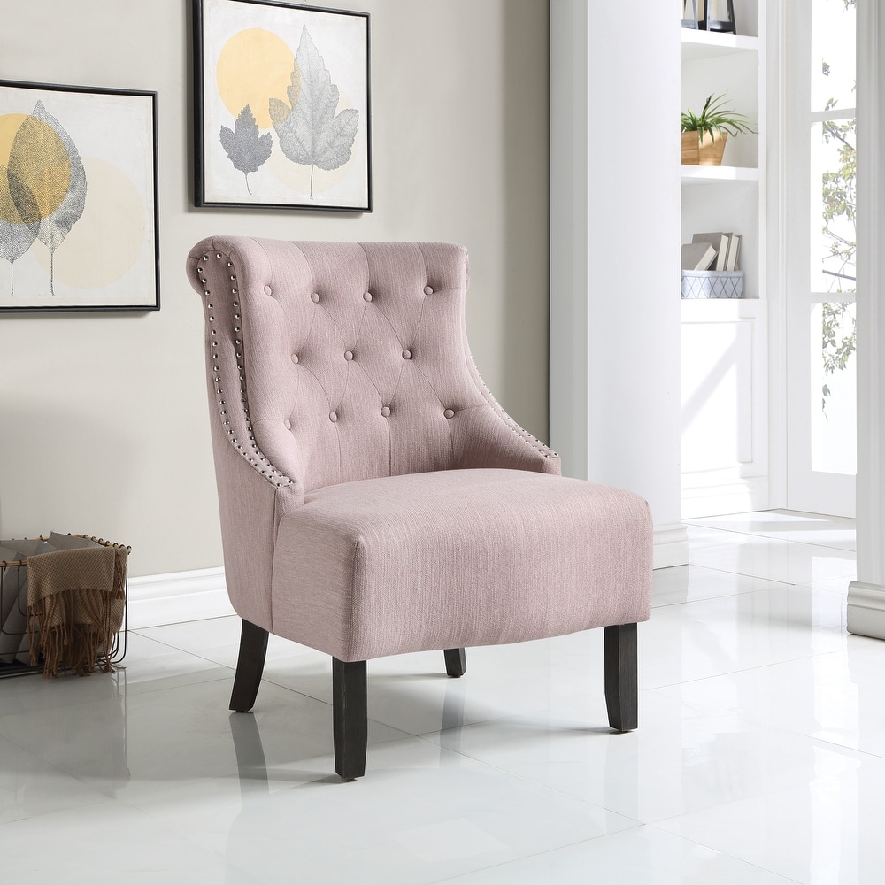 Evelyn Tufted Chair with Grey Wash Legs