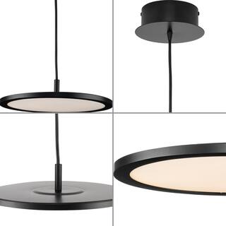 Progress Lighting Everlume 20-Watt Integrated LED 1-Light for Kitchen Matte Black Modern Integrated LED Pendant Light for Kitchen P500366-31M-30