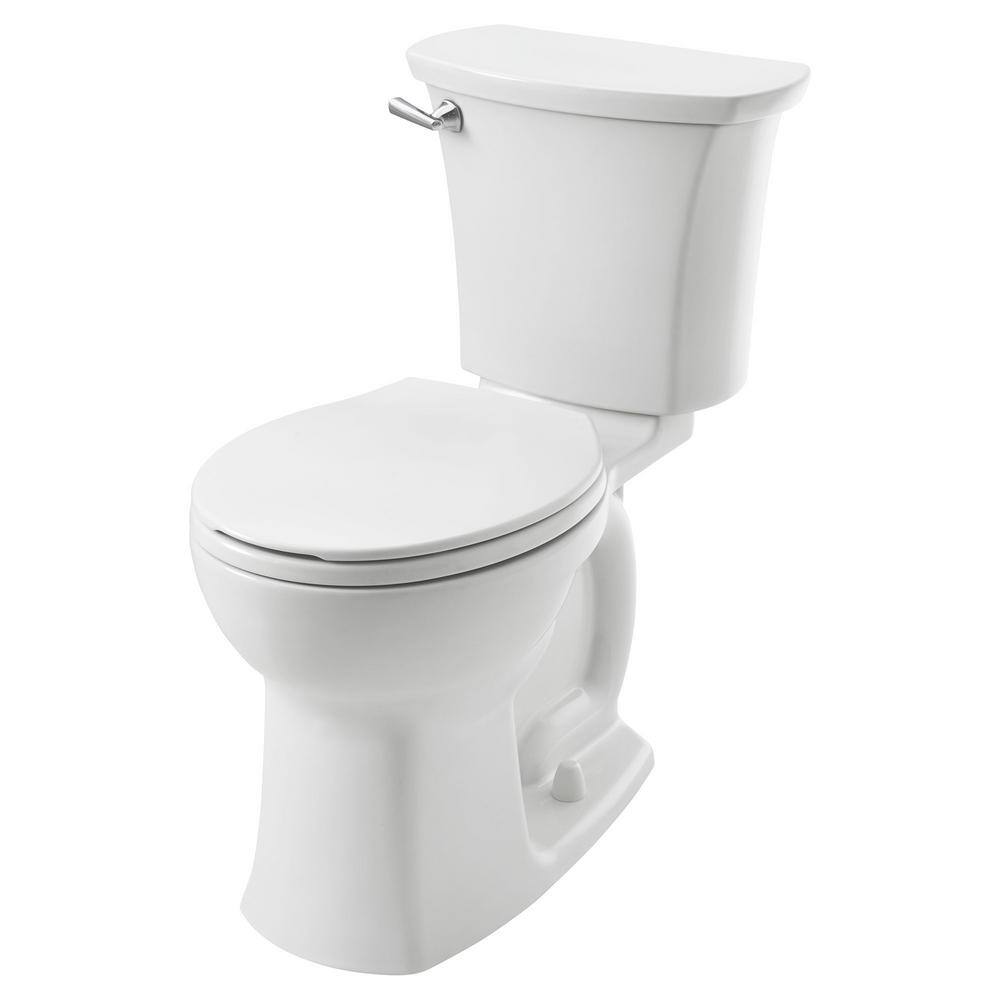 American Standard Edgemere 10 in. Rough-In 2-Piece 1.28 GPF Single Flush Right Height Round Front Toilet in White Seat Not Included 204BB104.020