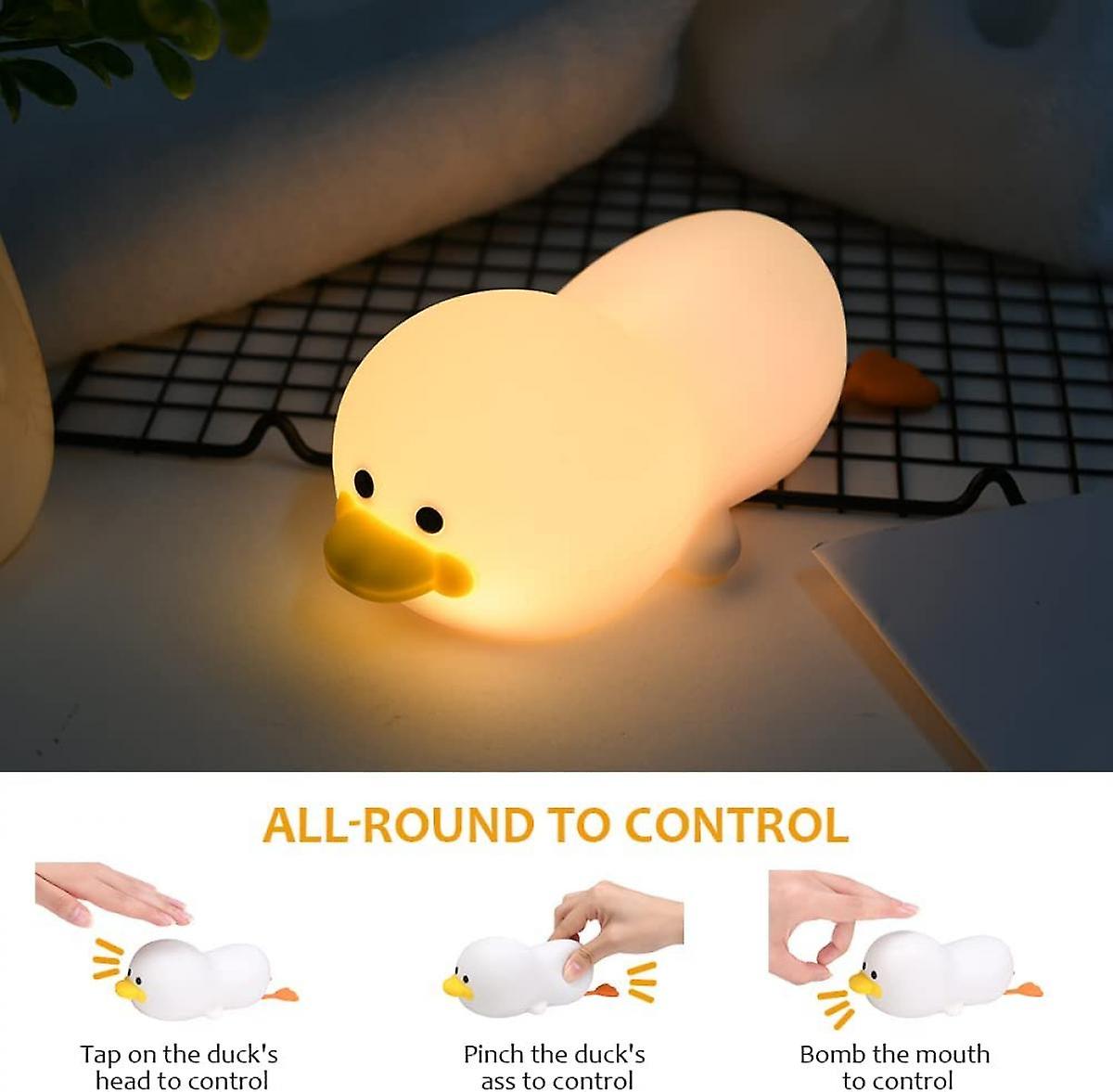 Led Night Lightduck Night Light Kids Lampsmart Bedside With Touch Sensor Silicone Lamp Charging Night Lightusb Rechargeable Lamps