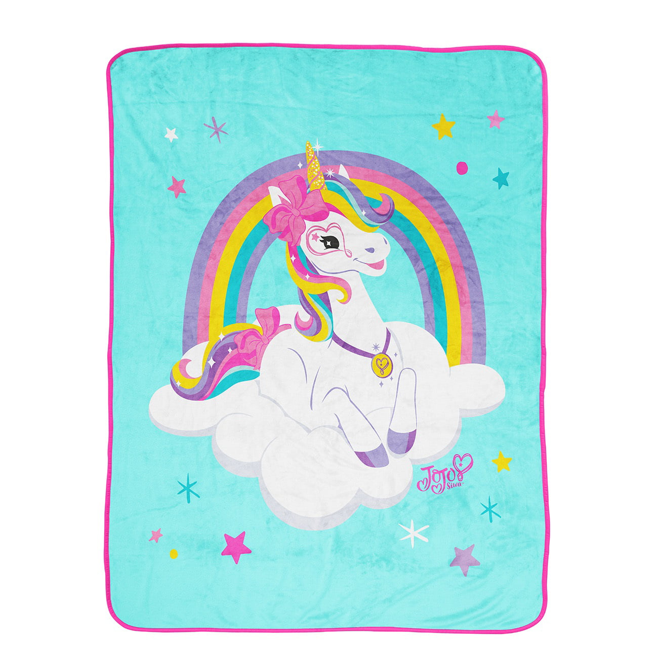 Jojo Siwa Unicorn Cloud Silk Touch Throw， 40 x 50， Microfiber， Pink， Nickelodeon