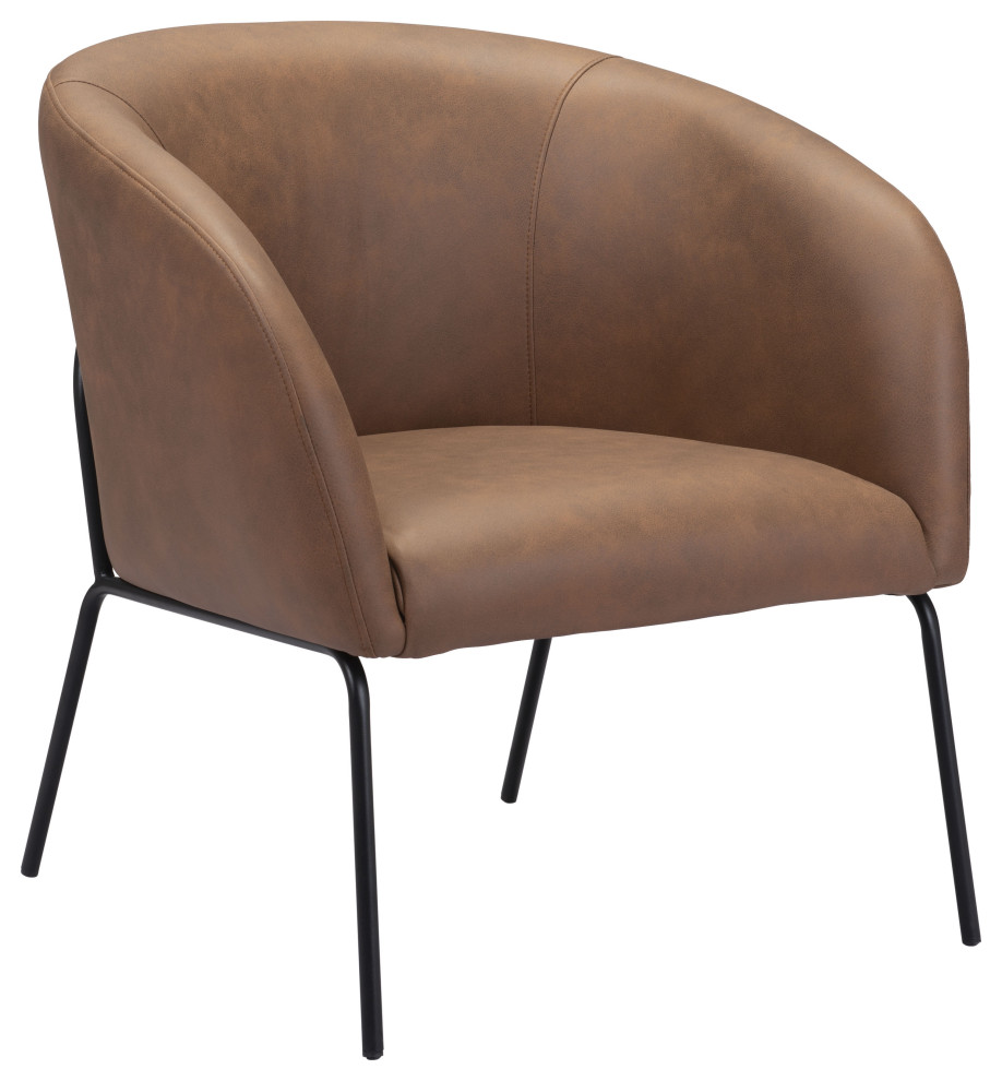 Quinten Accent Chair Vintage Brown   Midcentury   Armchairs And Accent Chairs   by Furniture East Inc.  Houzz