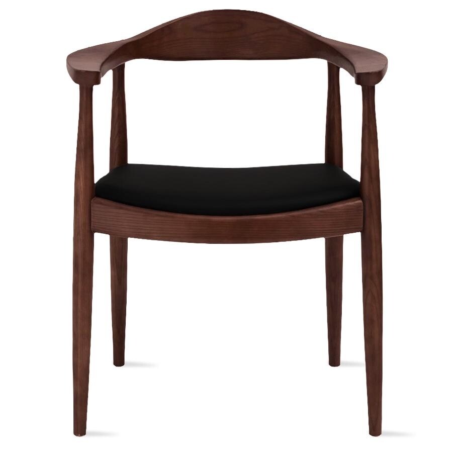 Oak and Faux Leather Dining Armchair