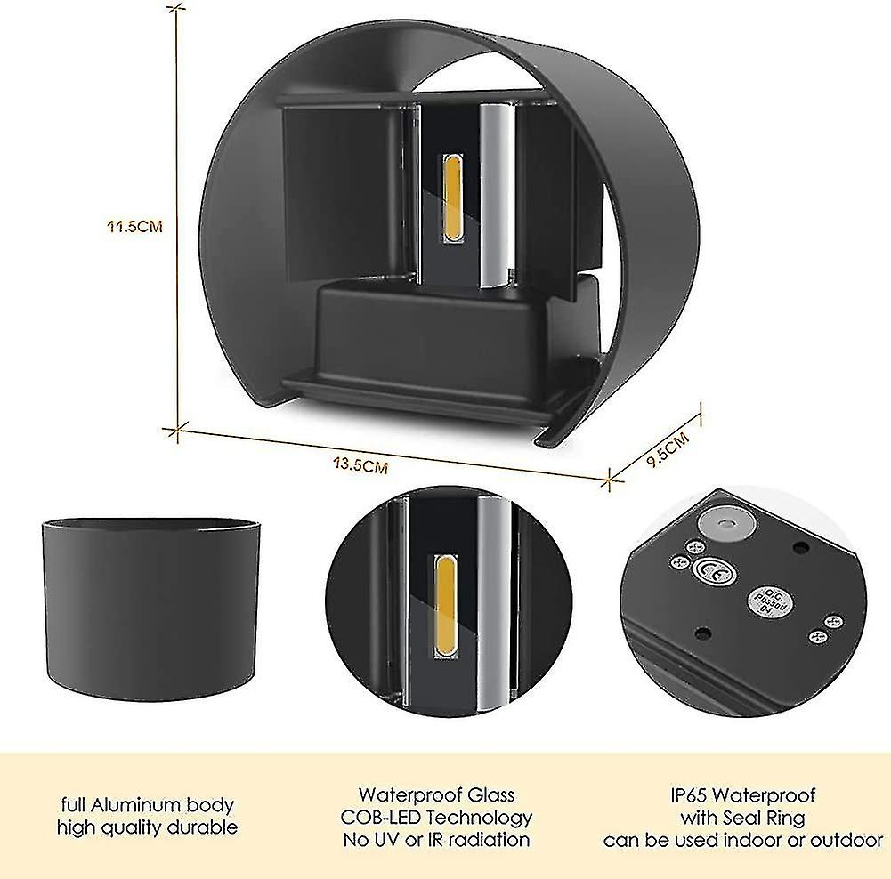 Outdoor Led Wall Light - 12w Adjustable Led Wall Lights White Light 6000k 600lm