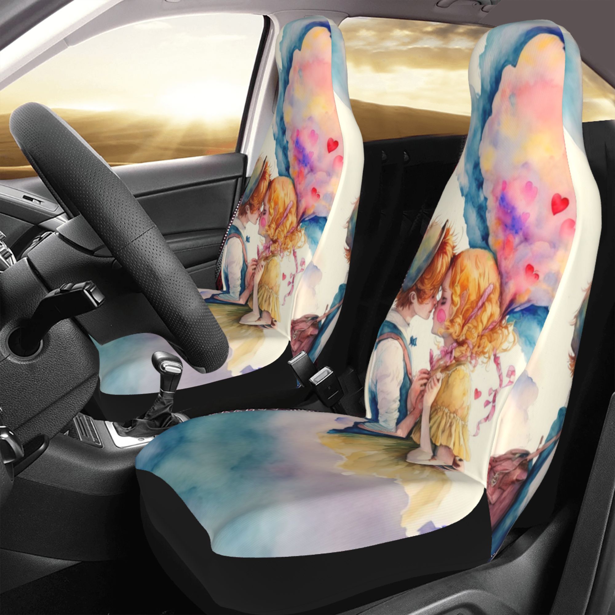 ZICANCN Car Seat Cover Couple Love Dream Car Front Seat Covers Protectors ， Automotive Seat Covers for Cars Trucks Suv