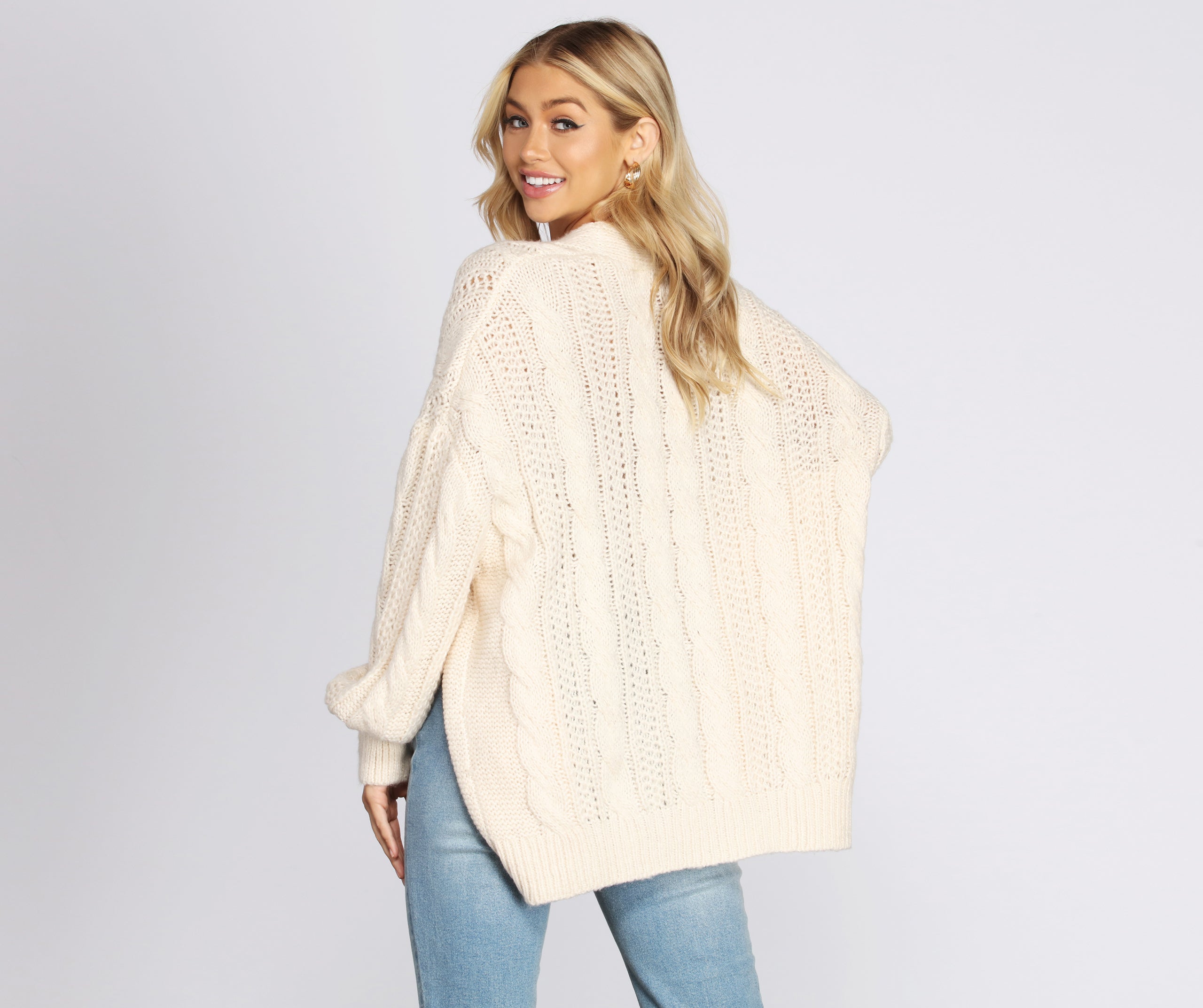 Layered Cutie Cable Knit Cardigan