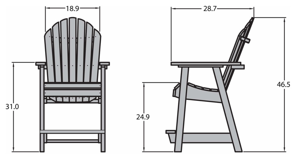 Sequoia Muskoka Adirondack Deck Dining Chair  Counter Height   Contemporary   Outdoor Bar Stools And Counter Stools   by highwood  Houzz