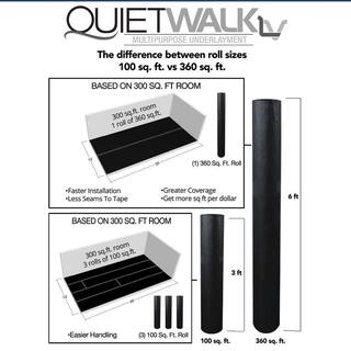 QuietWalk 360 sq. ft. x 6 ft. x 60 ft. x 1.4 mm Acoustical Underlayment with Vapor Barrier for All Vinyl Plank Flooring QWLV360