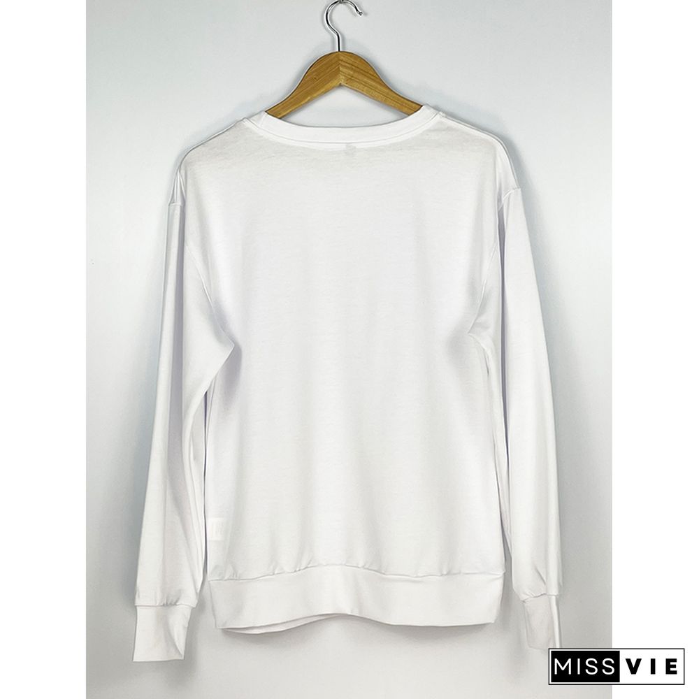 Essencial O-neck Long Sleeve Sweatshirts Women Wholesale