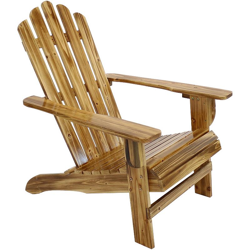 Sunnydaze Rustic Fir Wood Adirondack Chair - Charred Finish