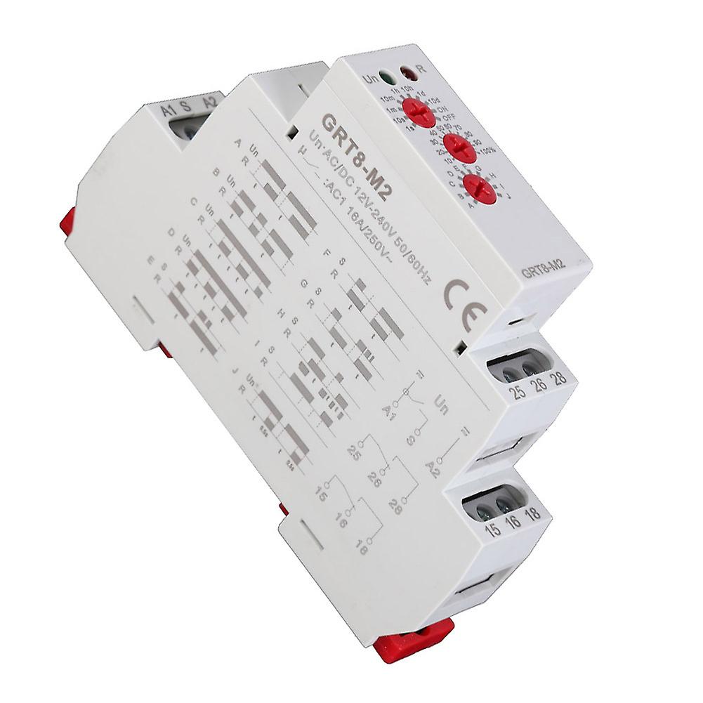 Grt8-m2 Multifunctional Delay Time Relay With 10 Functions Din Rail Mount Ac/dc 12v-240v