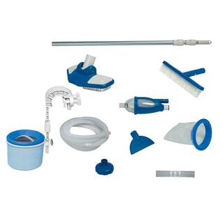 INTEX Deluxe Pool Automatic Surface Skimmer and Maintenance Kit with Vacuum and Pole 28000E + 28003E