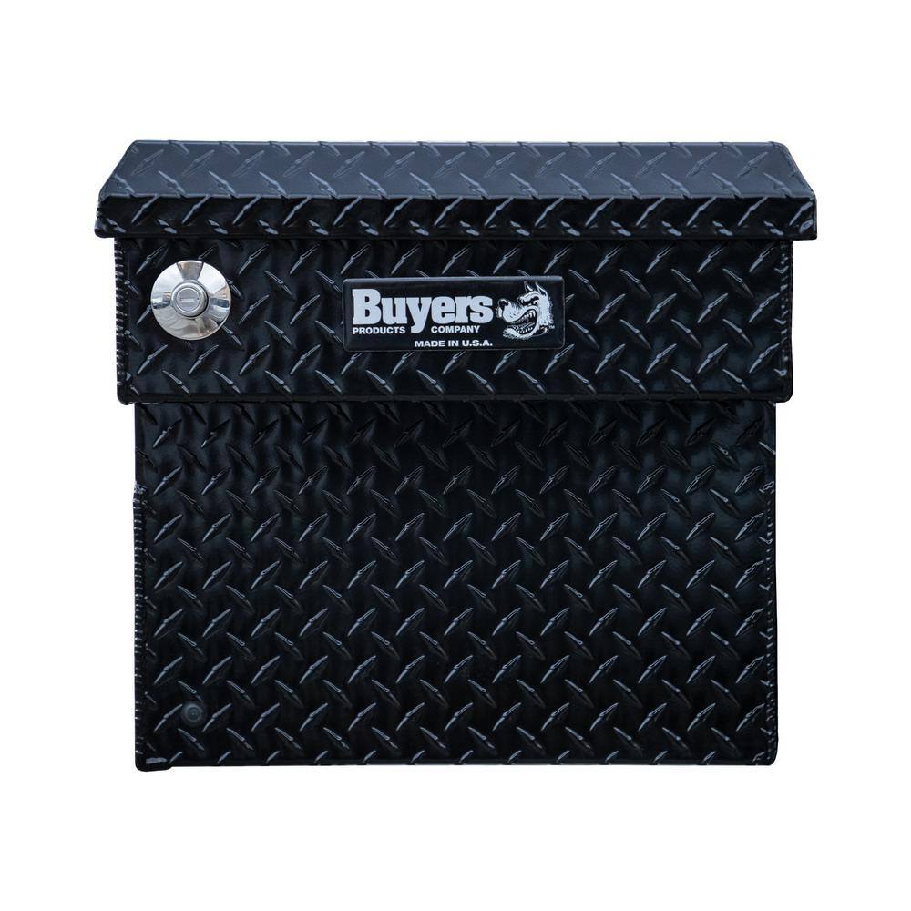 Buyers Products Company 13 in. x 20 in. x 63 in. Black Diamond Tread Aluminum Crossover Truck Tool Box 1729430