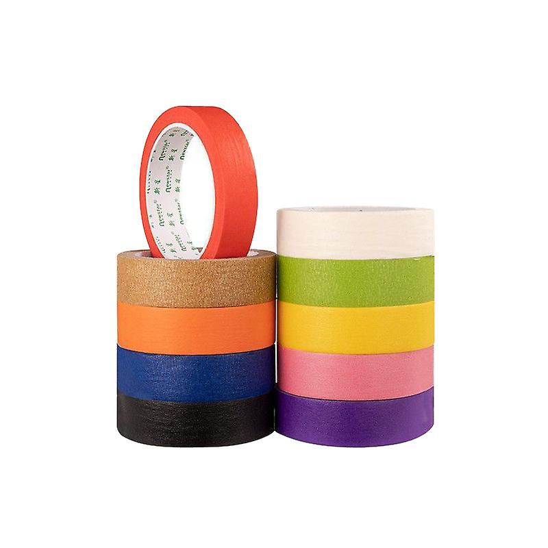 20m Coloured Masking Tape Set Of 10 Rolls For Crafts And Diy Projects