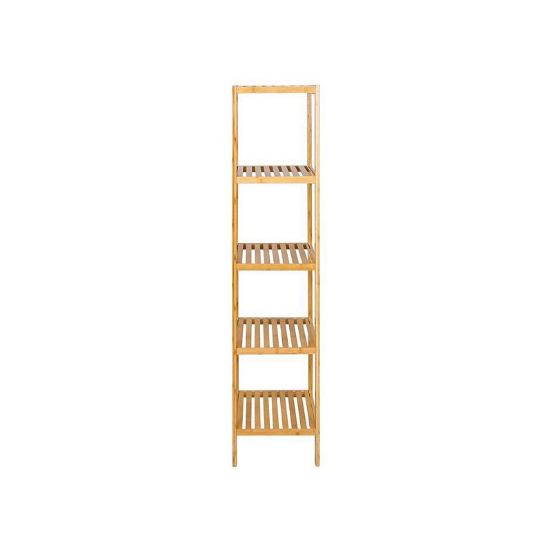 5-Tier Wicker Bathroom Shelf， Standing Kitchen Rack， for Narrow Spaces， Living Room