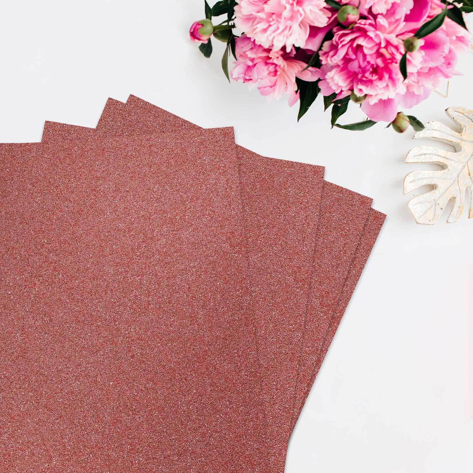 10 Pack Self-Adhesive Glitter DIY Craft Foam Sheets - Rose Gold 12